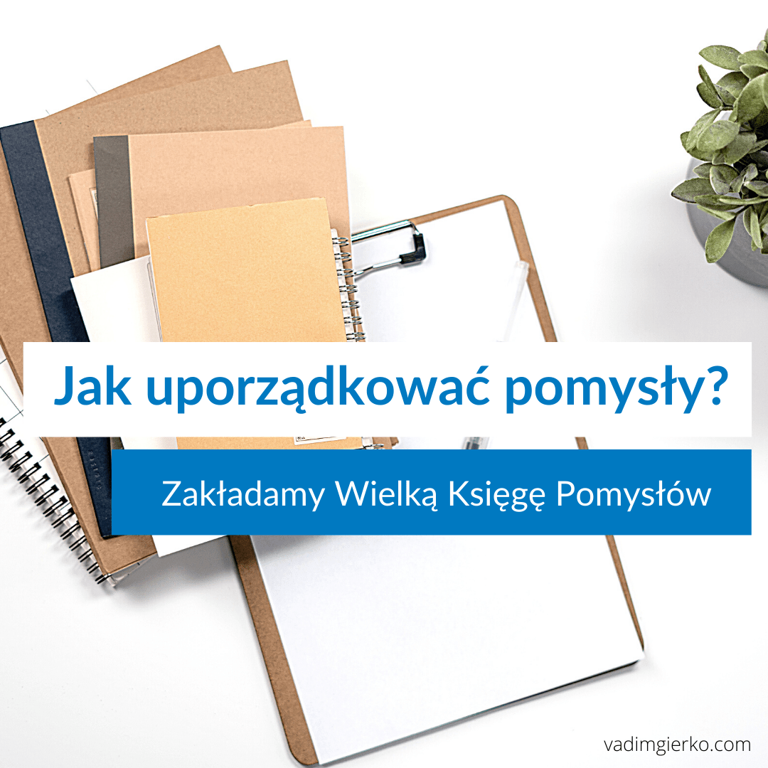 ilustracja segregator wielka księga pomysłów organizacja pracy